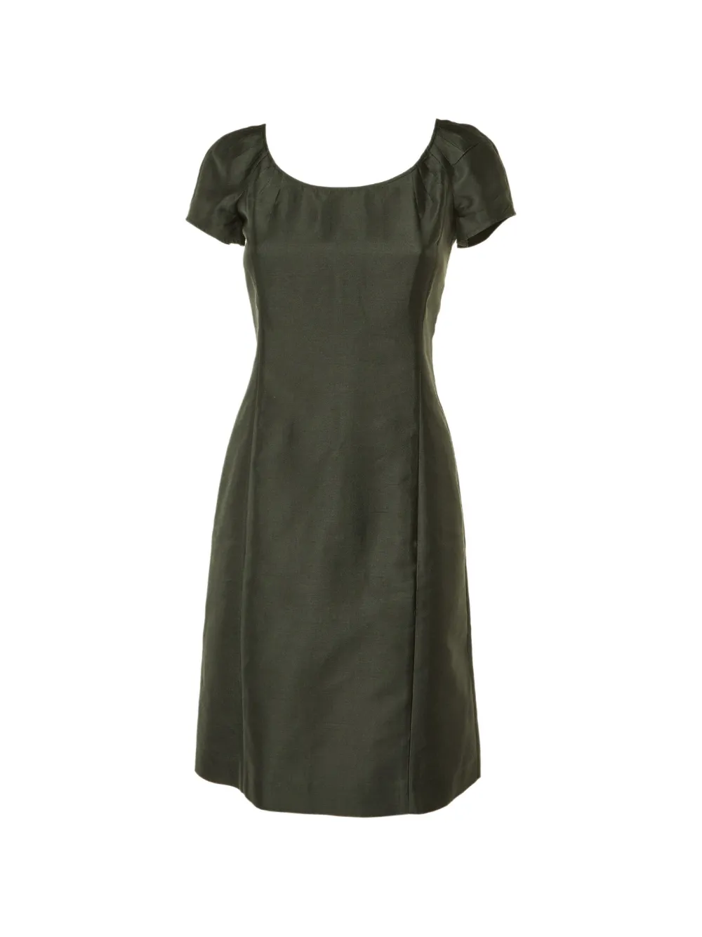 Pre-owned Giorgio Armani Silk Sheath Dress In Gray