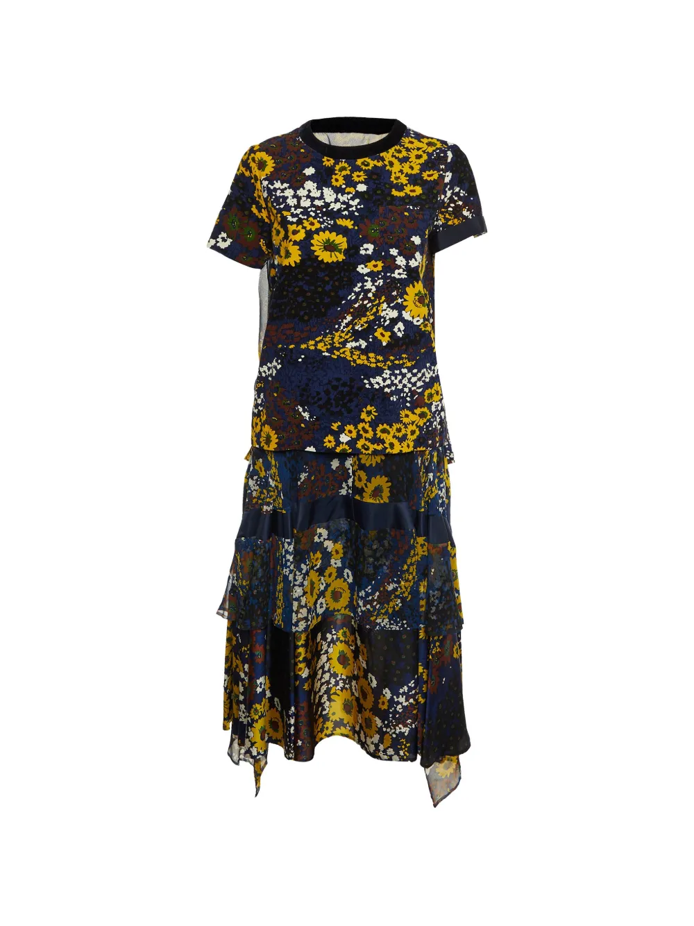 sacai floral-print skirt set - Blu