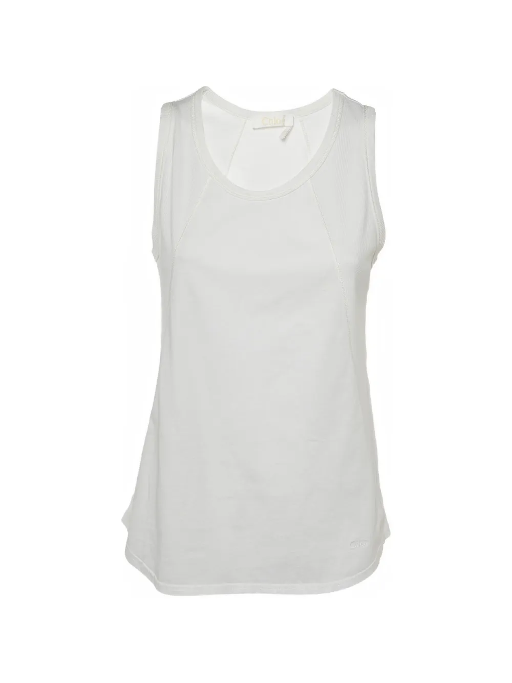 Chloé Pre-Owned ribbed-trim tank top - Bianco
