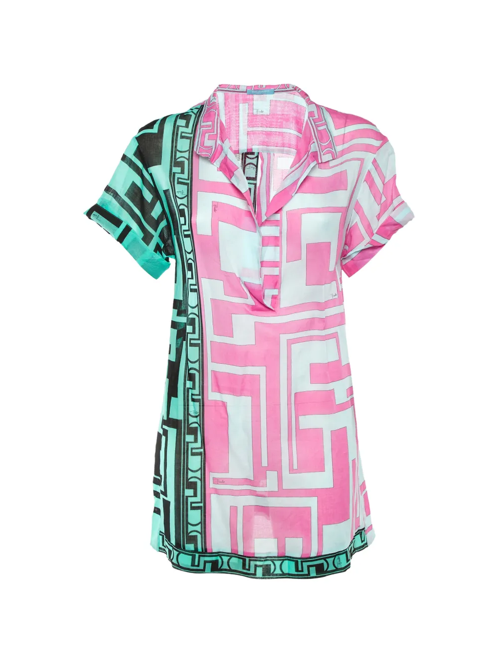 Pre-owned Pucci Geometric-print Sheer Top In Pink