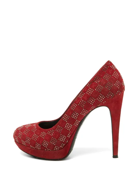 Loriblu crystal-embellished suede heeled pumps