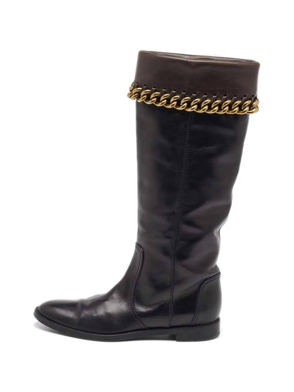 Sergio Rossi chain-detail calf-length boots - Brown