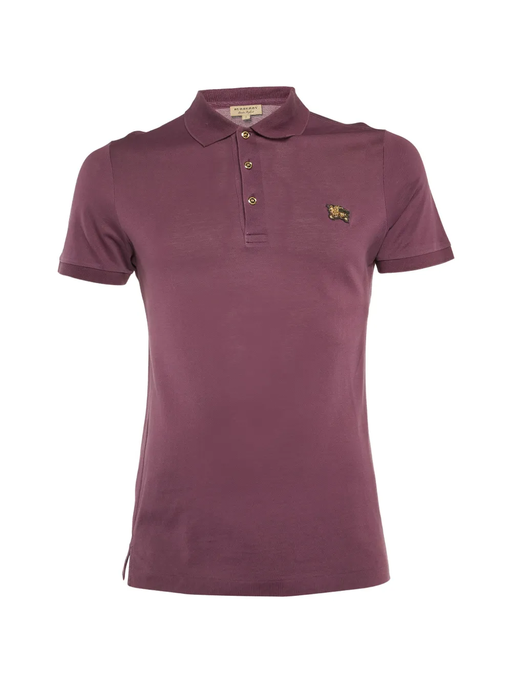 Burberry Pre-Owned embroidered cotton pique polo T-shirt - Purple