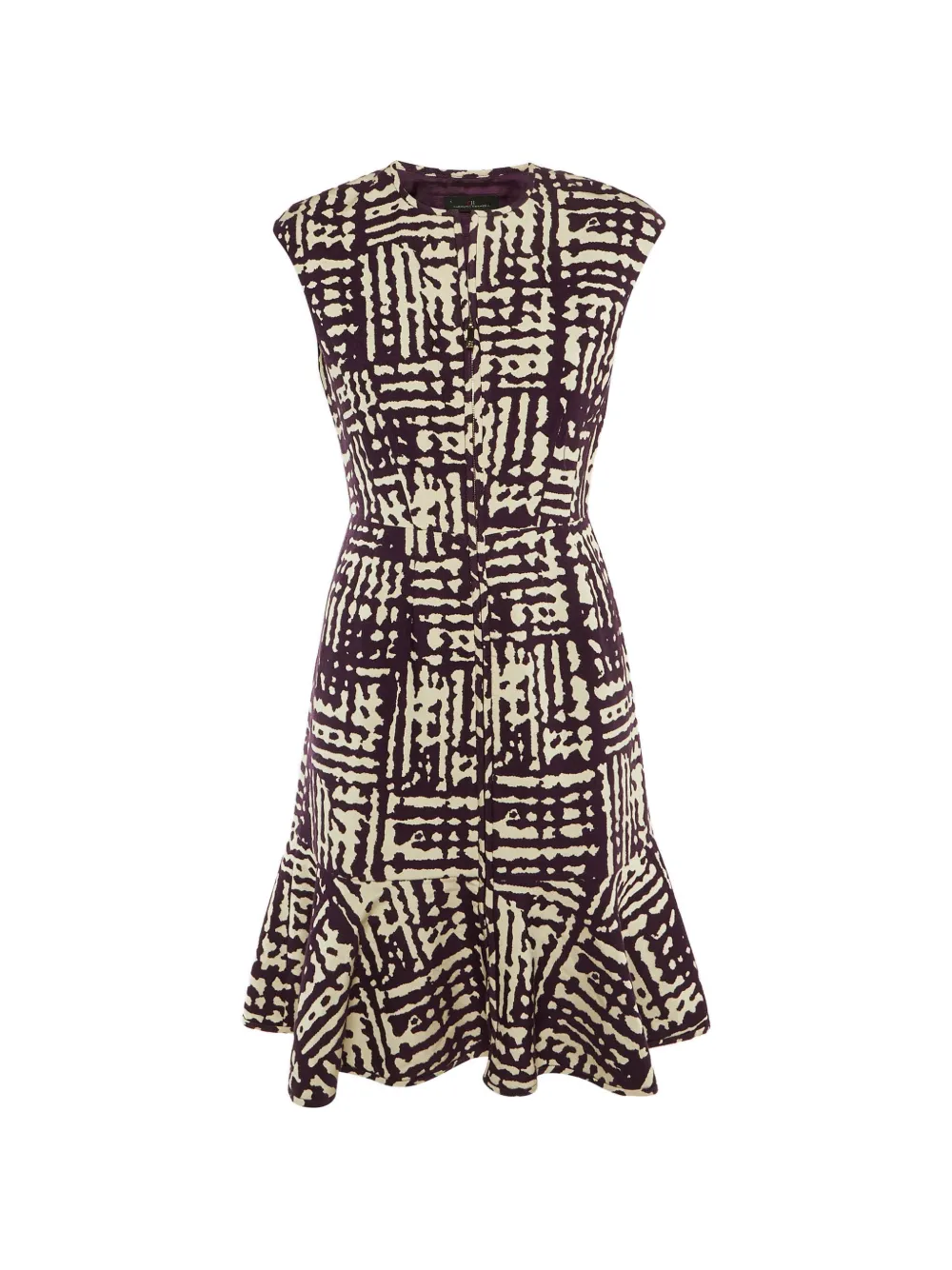 Carolina Herrera Vintage patterned flounced-hem mini dress - Viola