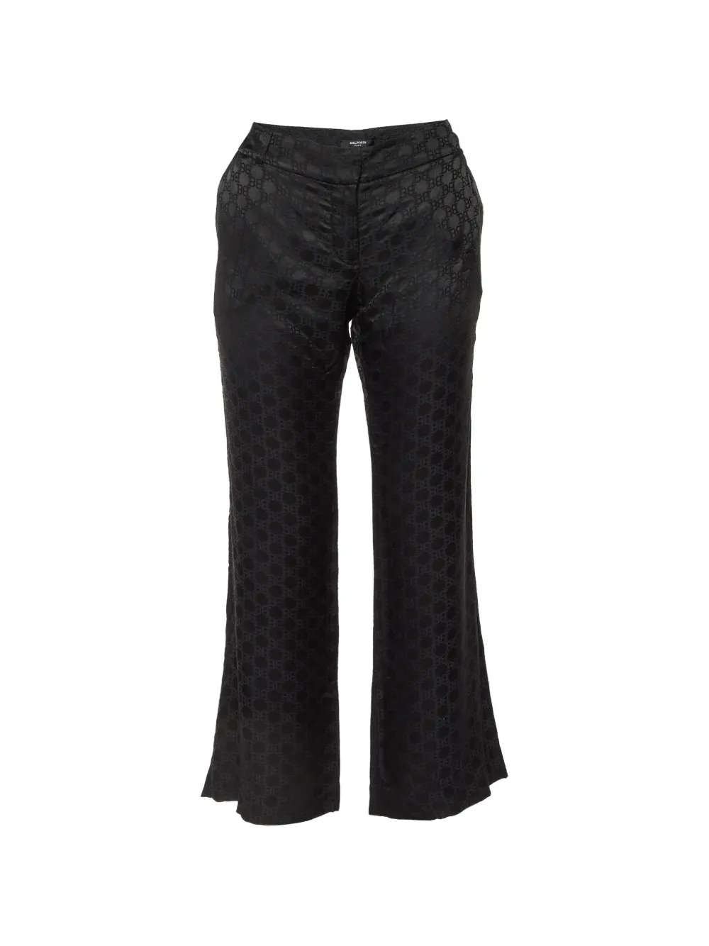 Balmain Pre-Owned logo-jacquard palazzo pants - Schwarz