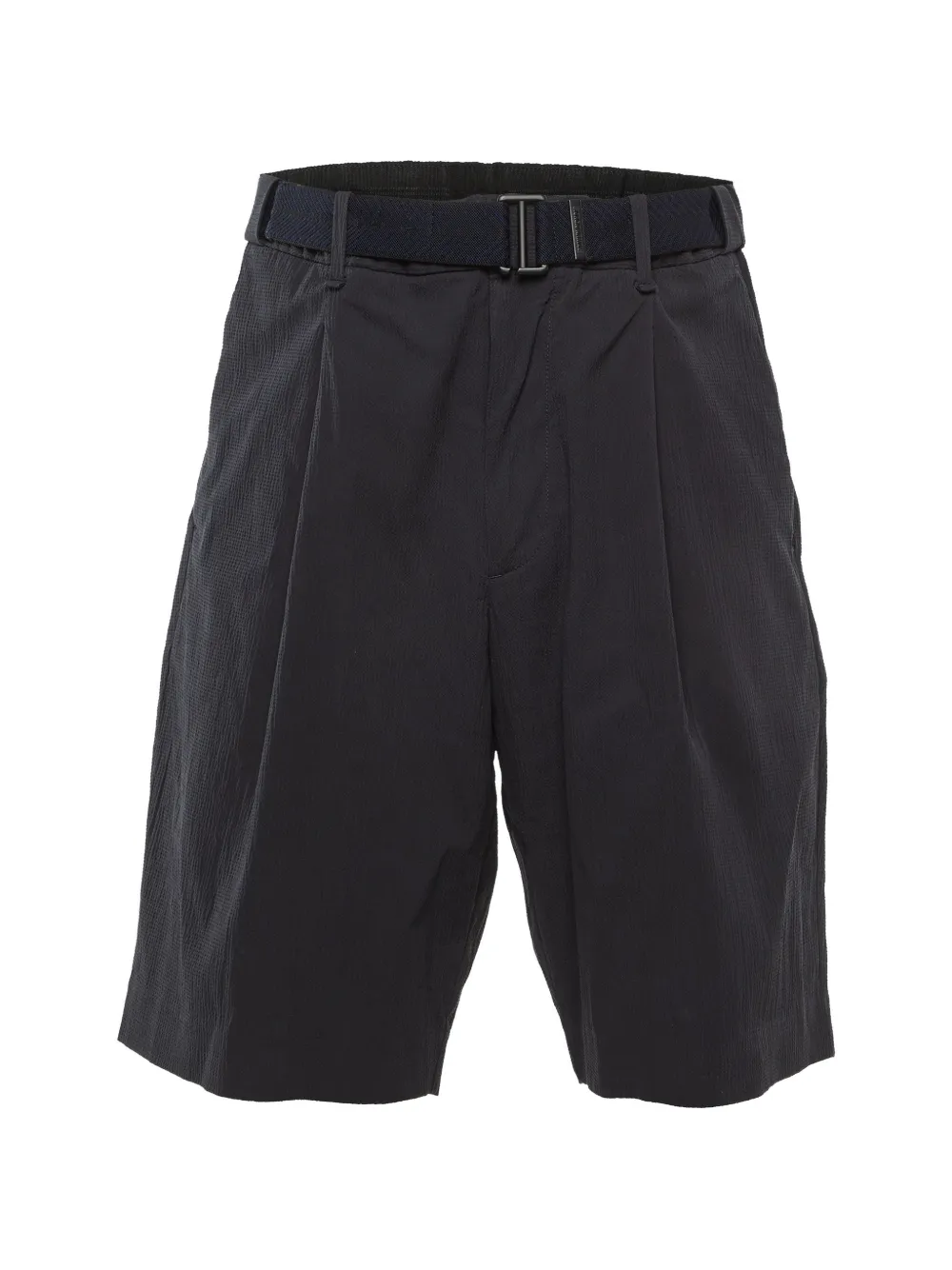 Giorgio Armani Pre-Owned belted pleated shorts - Nero