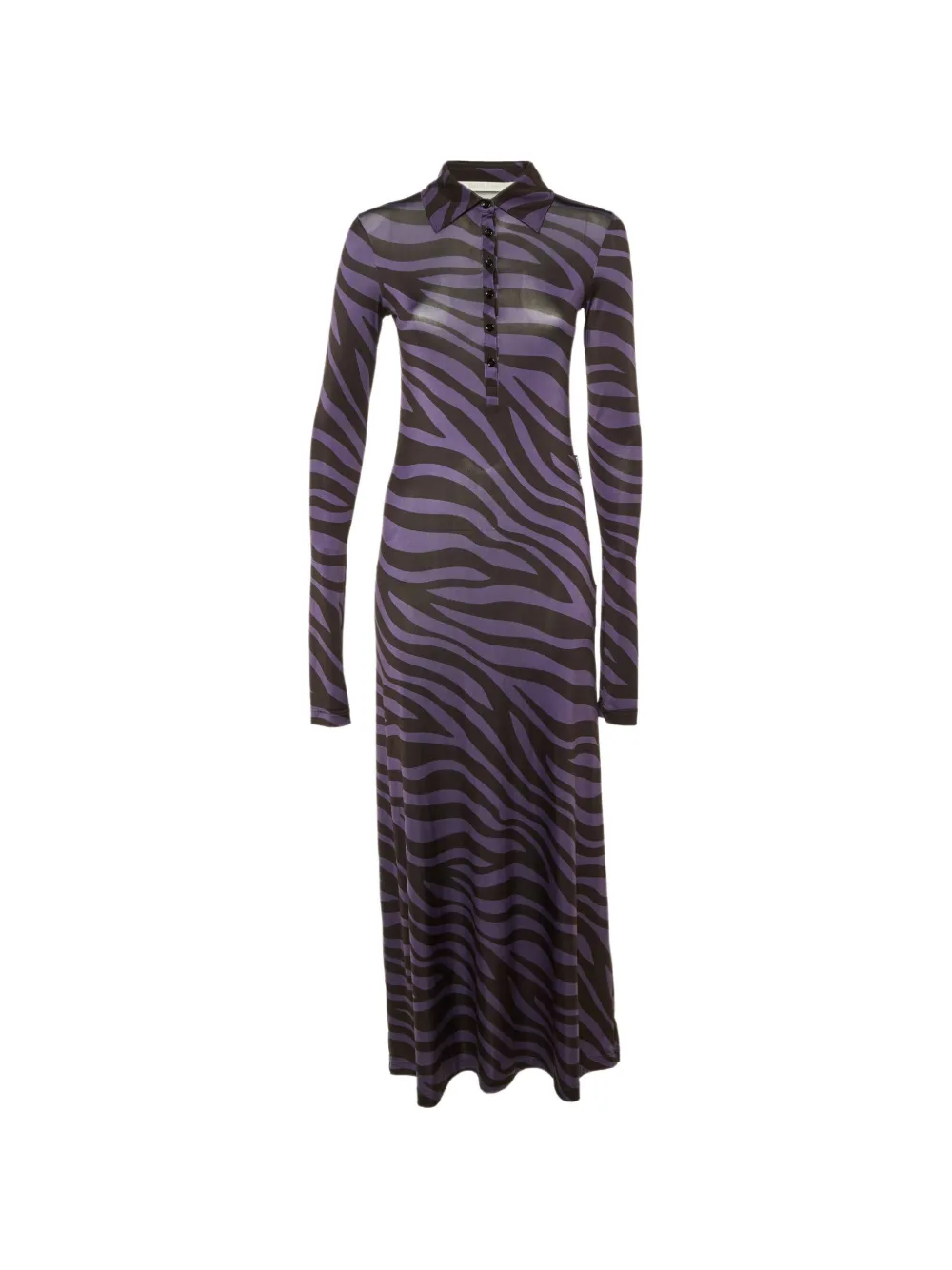Palm Angels maxi zebra-print polo dress - Violett