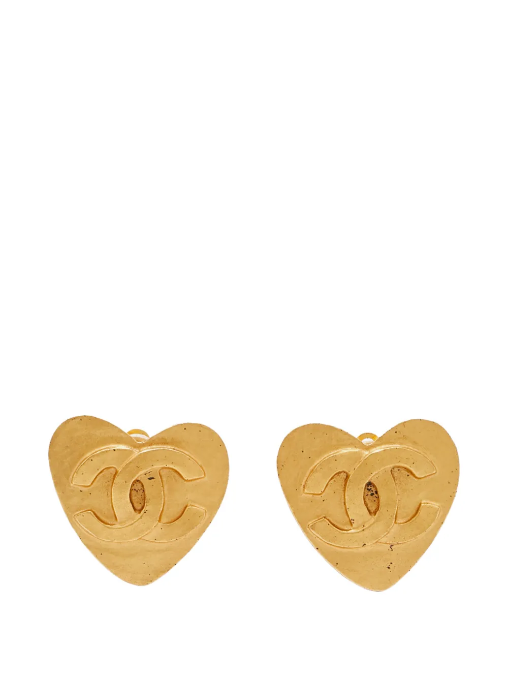 CHANEL Pre-Owned heart-shape earrings - Gold