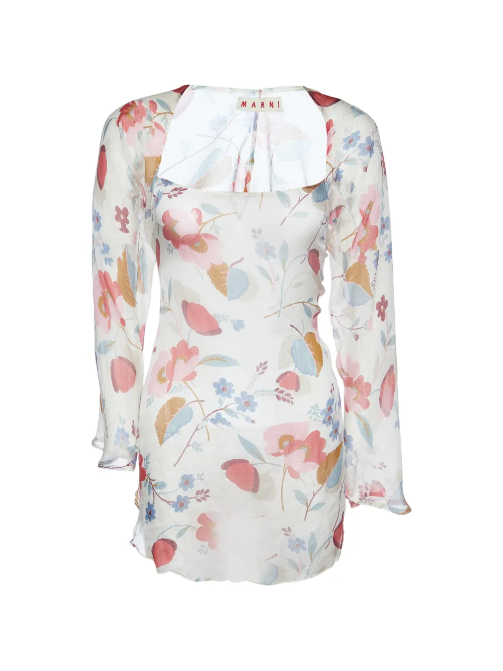 Marni Pre-Owned floral-print silk blouse - Bianco