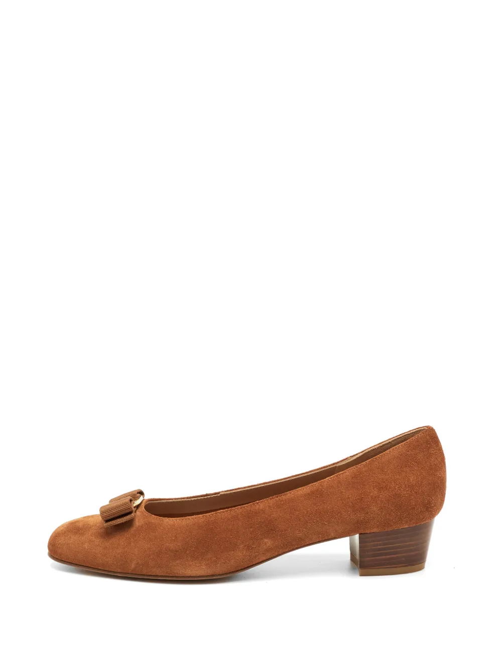 Ferragamo Pre-Owned Vara bow flat pumps - Marrone