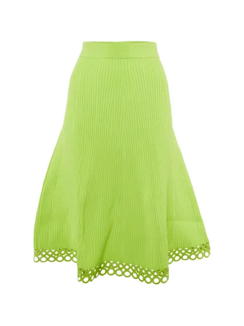 Simkhai ribbed A-line midi skirt