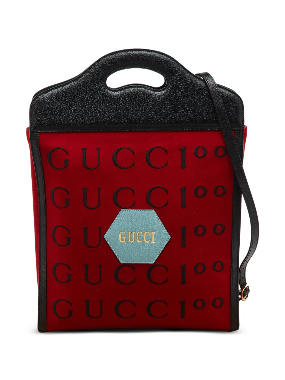 Gucci Pre-Owned Centennial script logo tote bag - Rosso
