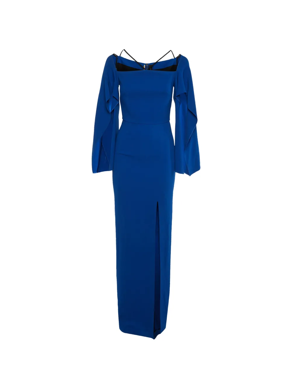 Roland Mouret off-shoulder slit maxi dress - Blau