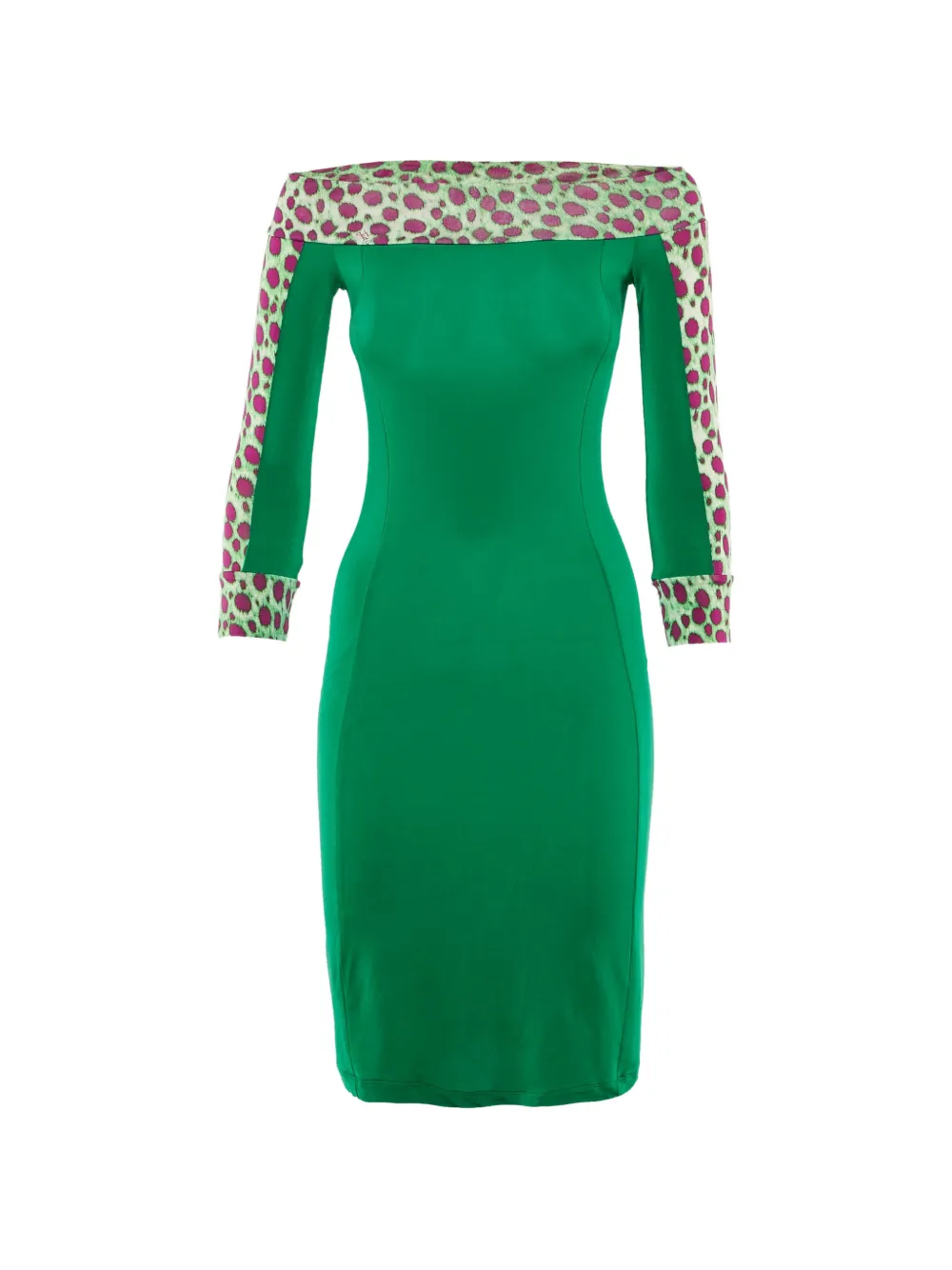 Just Cavalli Vintage printed off-shoulder mini dress - Verde