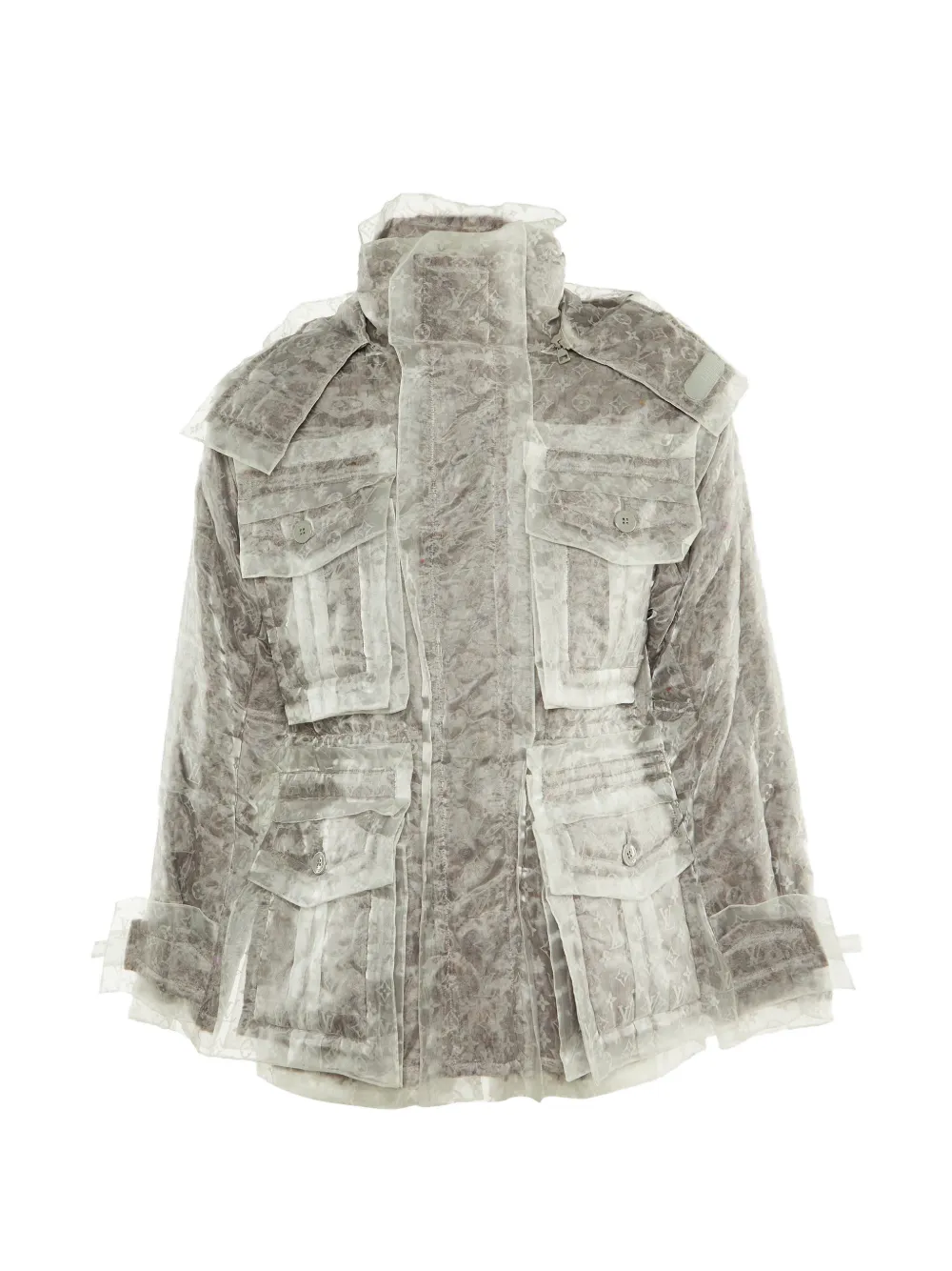 Pre-owned Louis Vuitton Monogram Organza Layered Jacket In Neutral