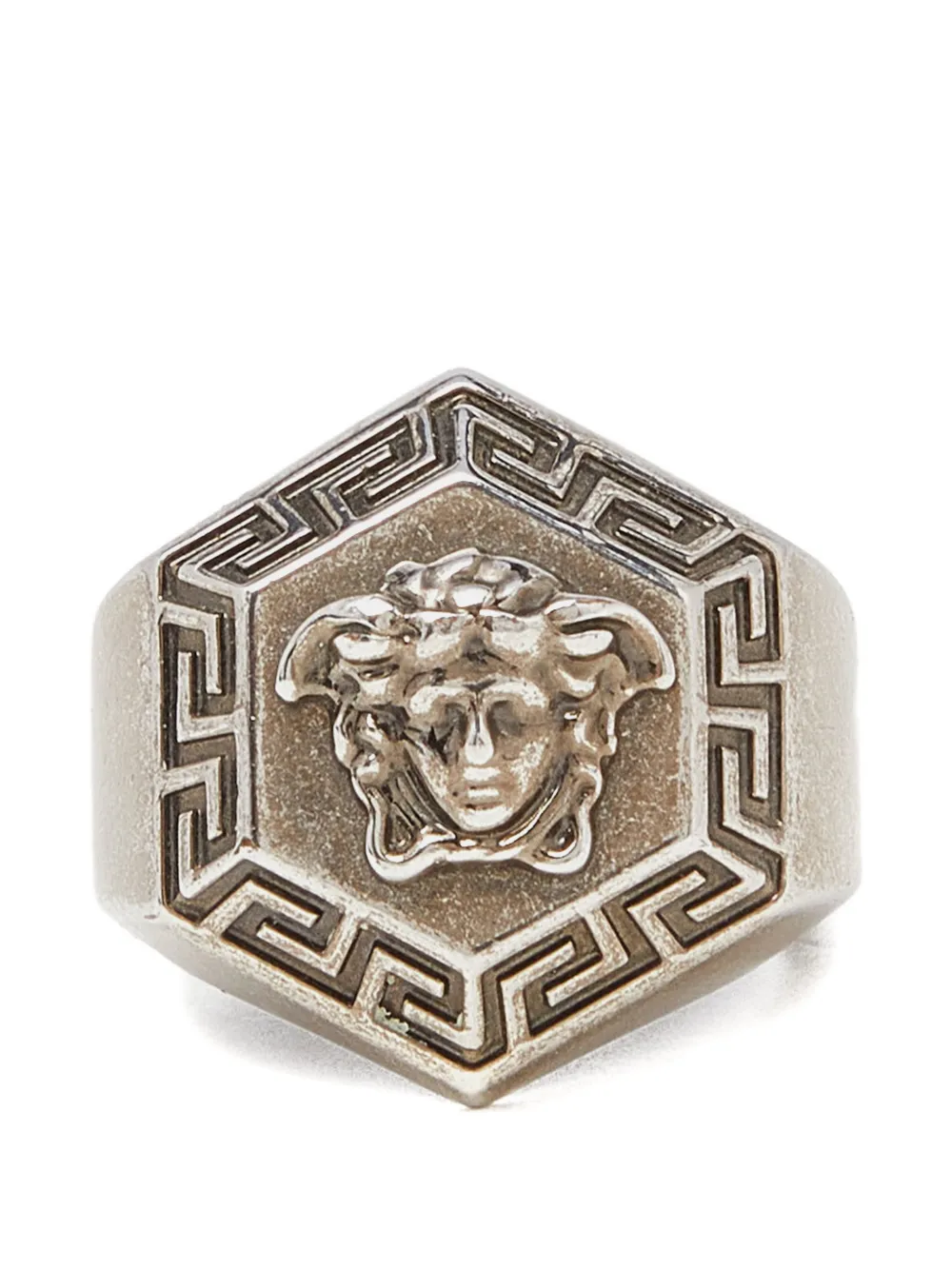 Versace Pre-Owned logo-details ring - Argento