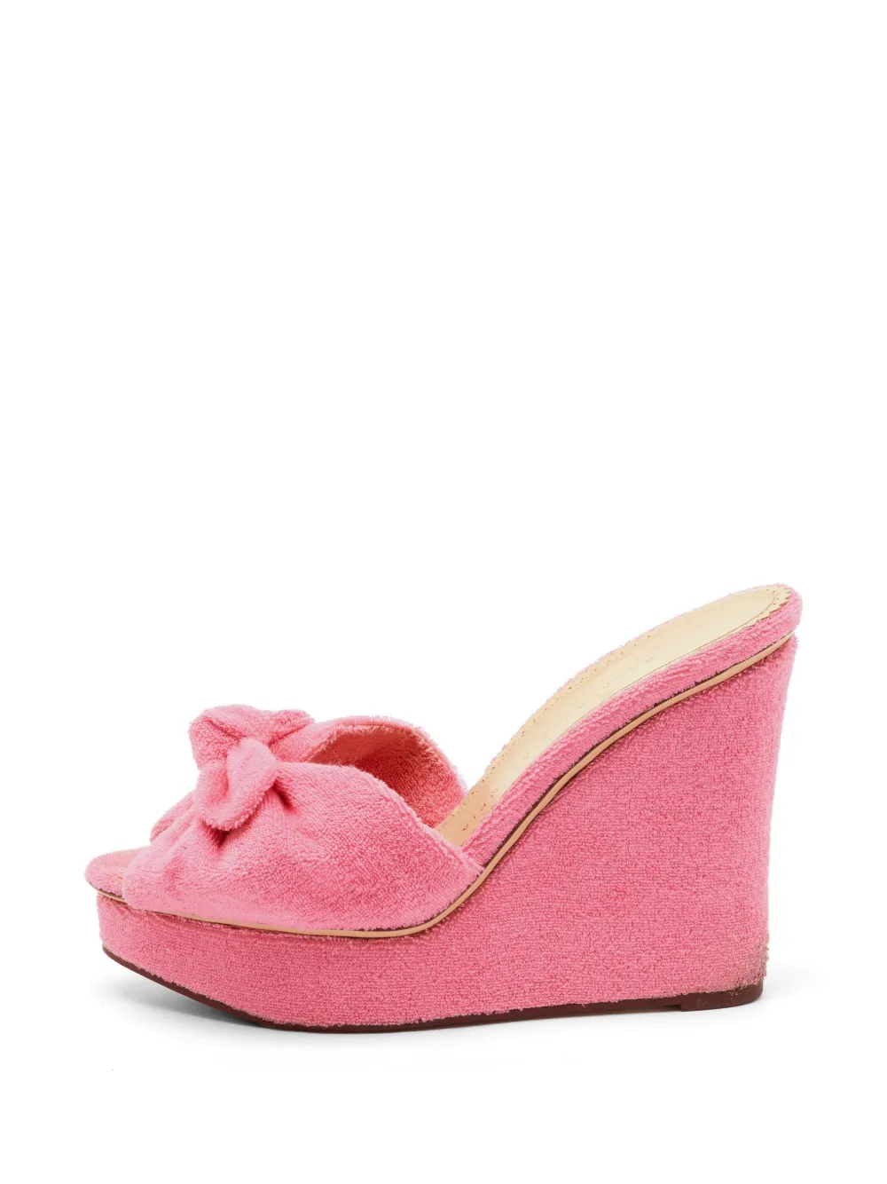 Charlotte Olympia Jayne bow-strap wedge sandals - Rosa