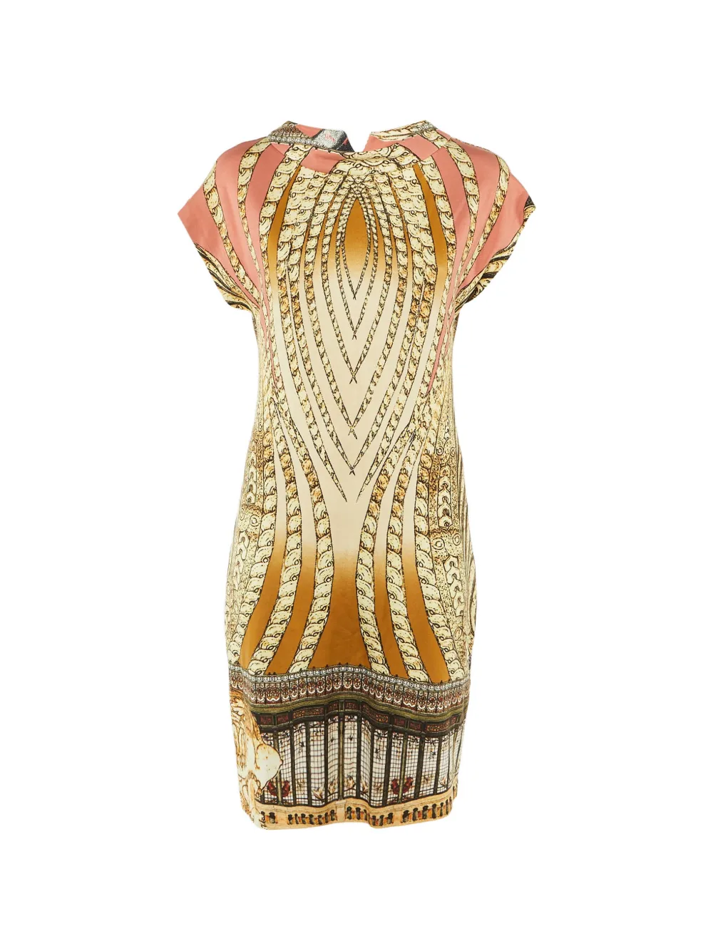 Cavalli Class printed cap-sleeve mini dress - Oro