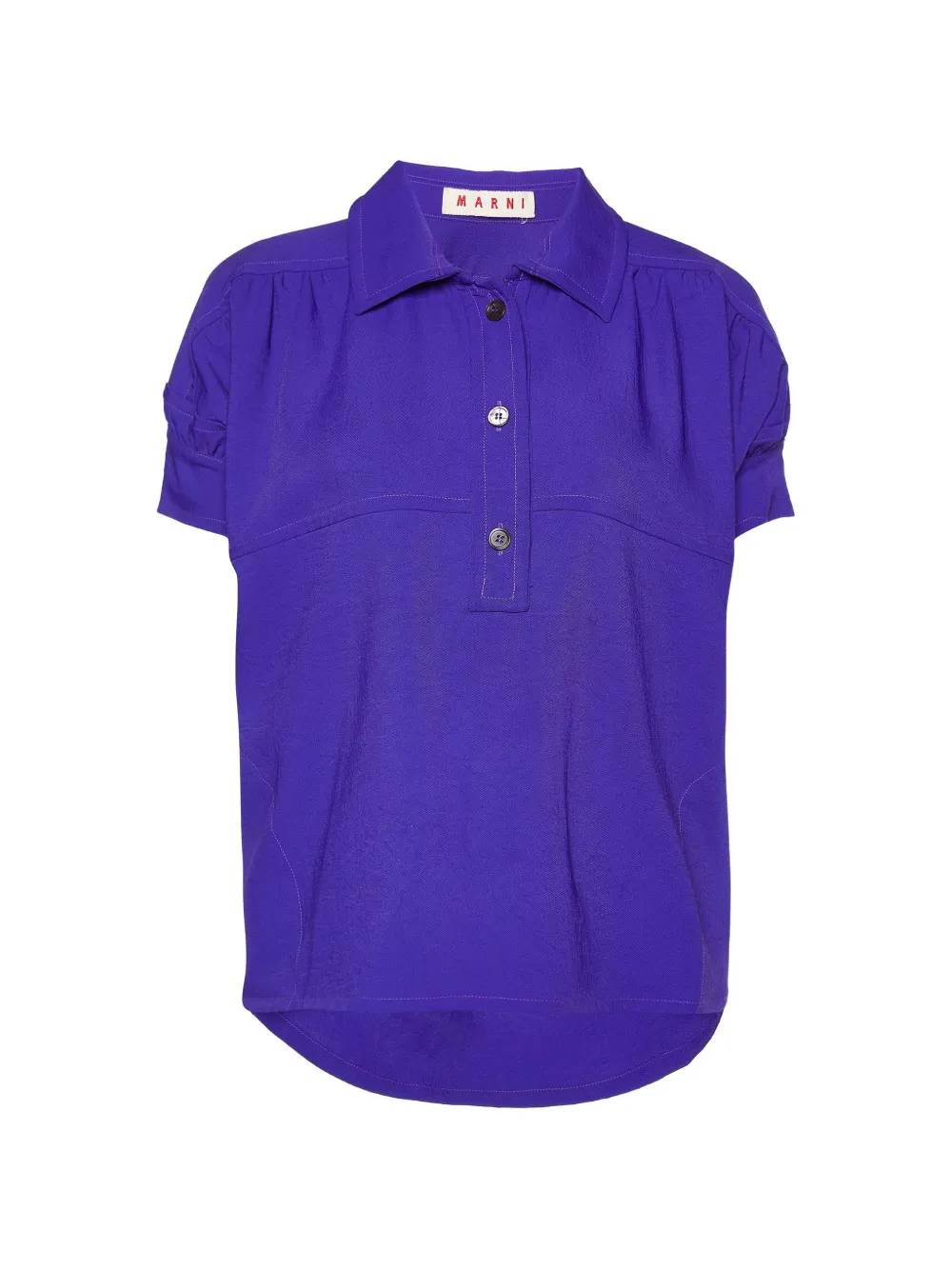 Marni Pre-Owned puff-sleeve crepe blouse - Blu