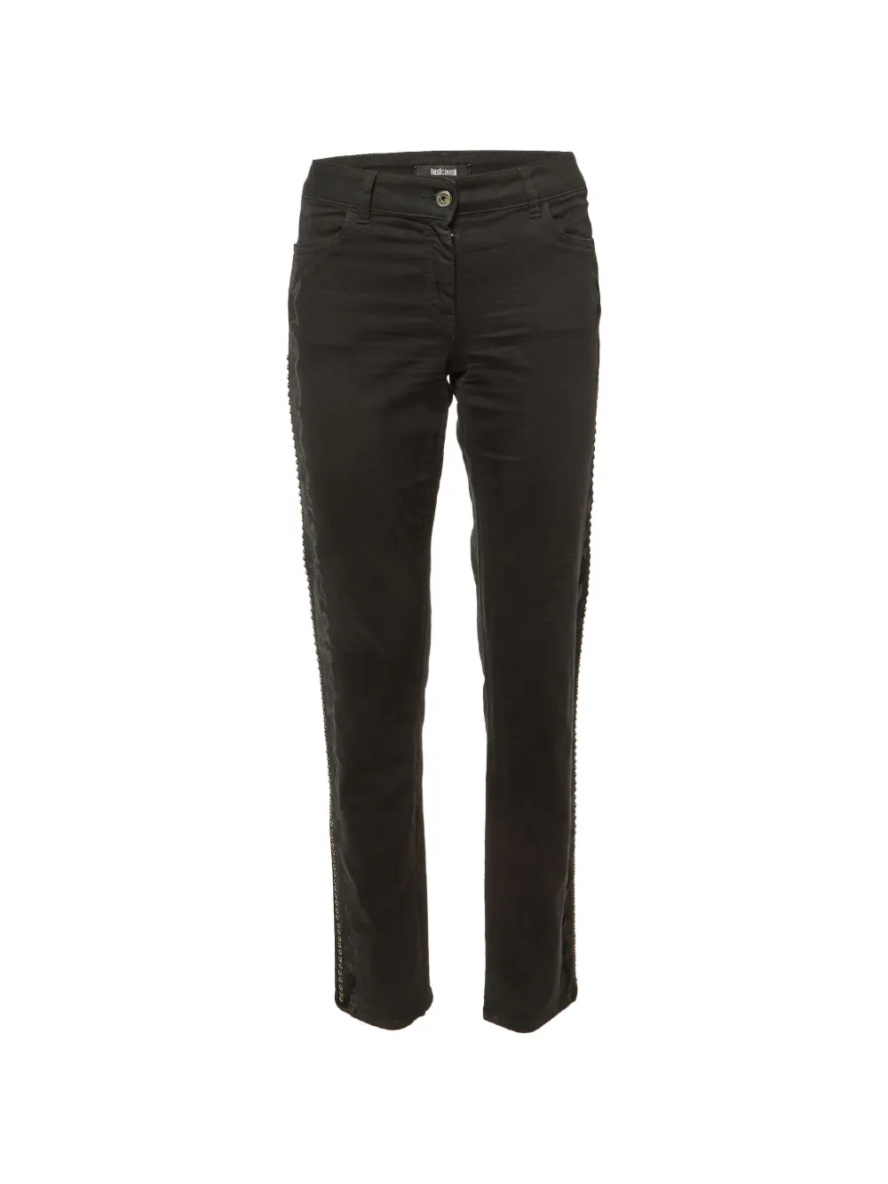 Just Cavalli Vintage flock-print slim-fit jeans - Nero