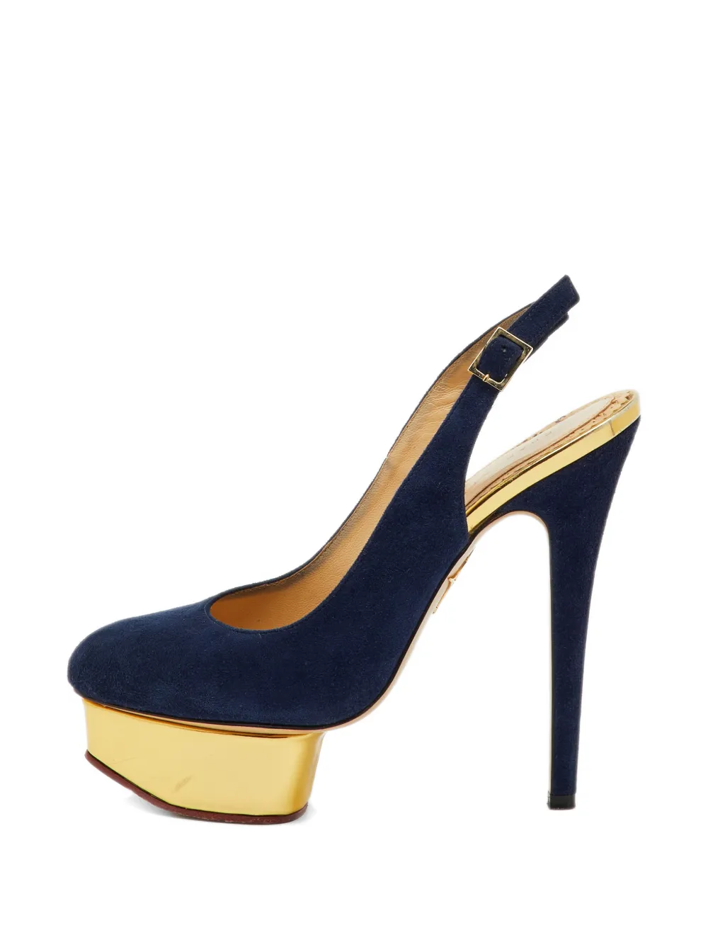 Charlotte Olympia Dolly leather heeled pumps - Blu