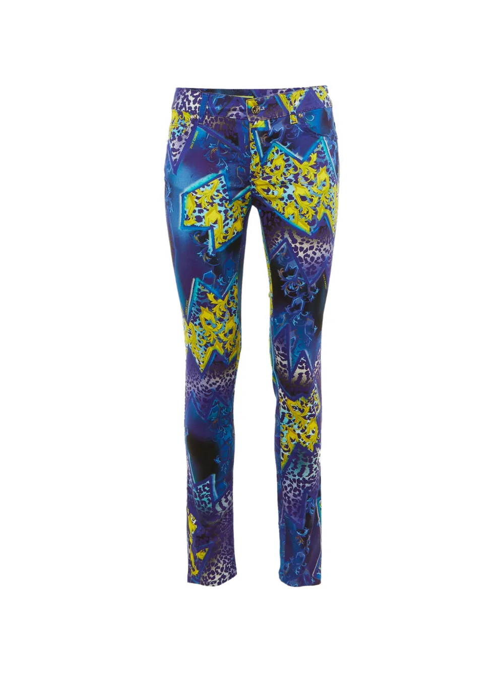 Versace Jeans Couture Jeans skinny con stampa - Blu