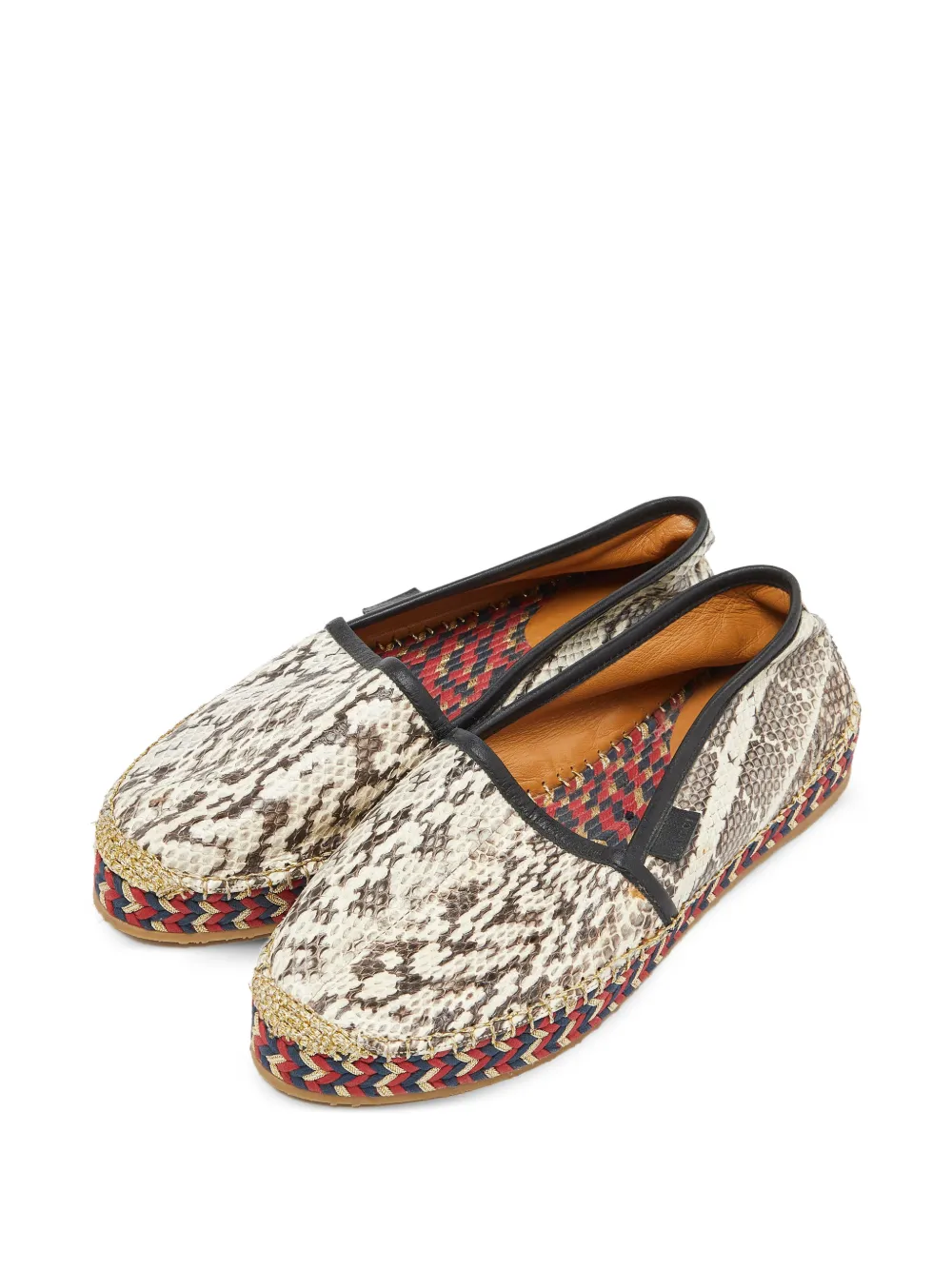 Gucci Pre-Owned snakeskin-effect espadrille ballet flats - Toni neutri