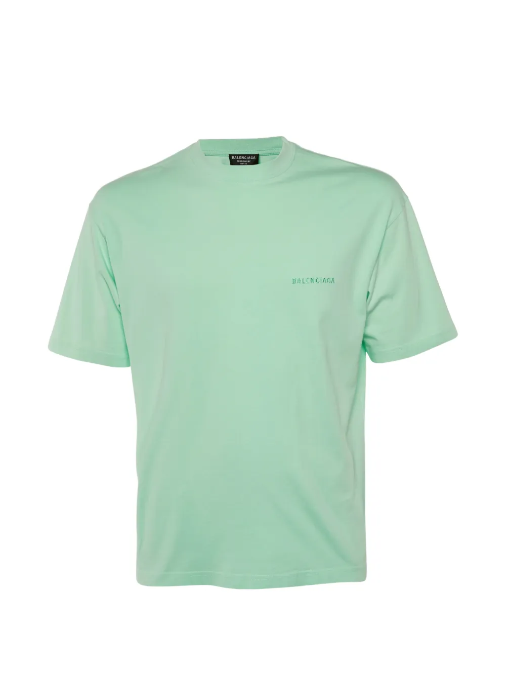 Pre-owned Balenciaga Logo-embroidered T-shirt In Green