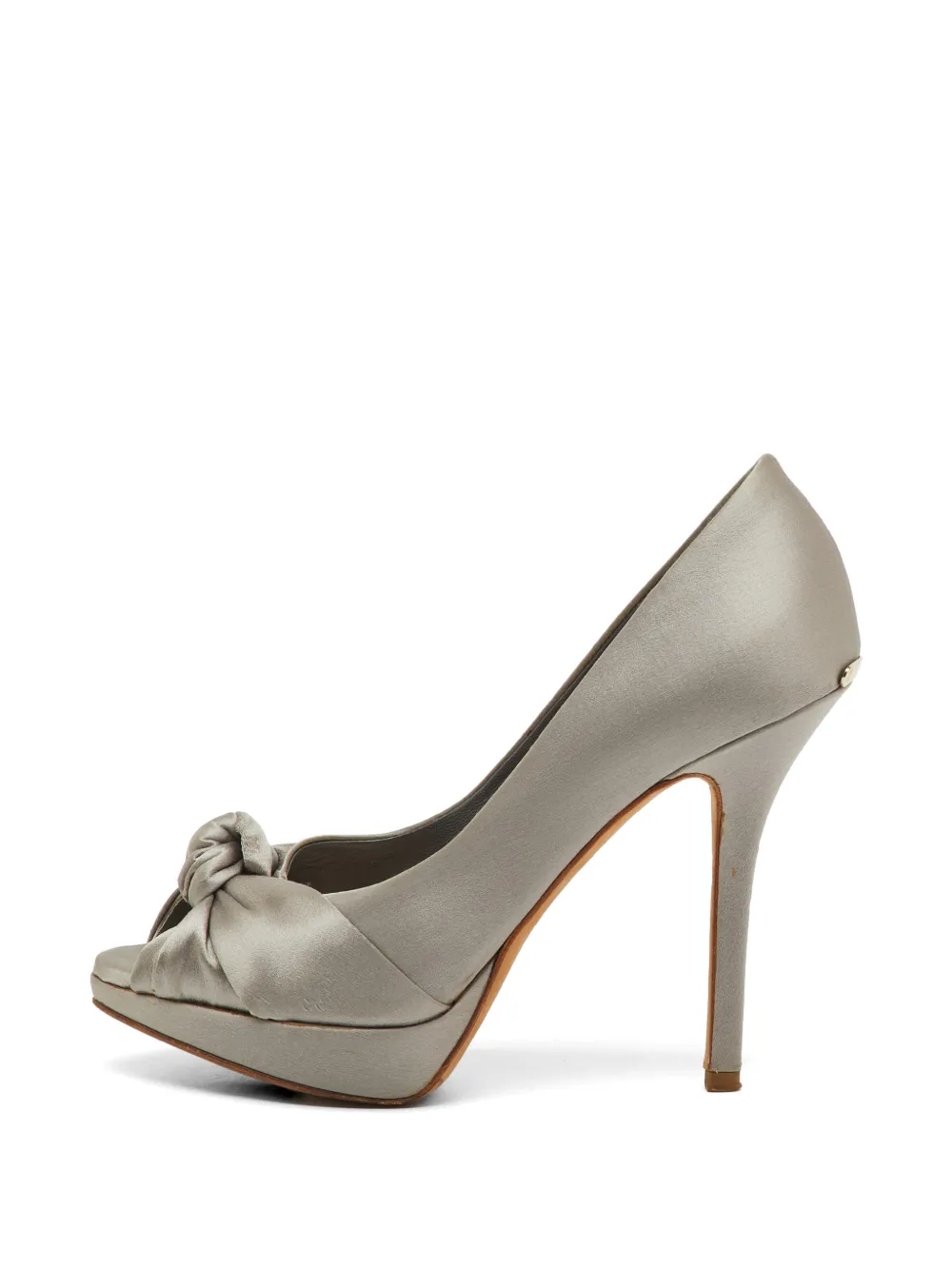 Christian Dior Pre-Owned knotted peep-toe pumps - Grey