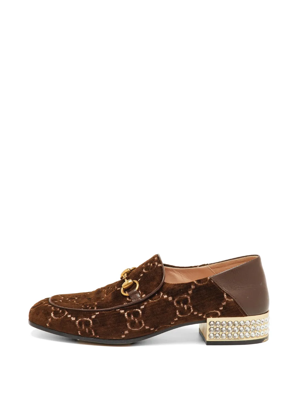Gucci Pre-Owned Mister Crystal Horsebit loafers - Marrone