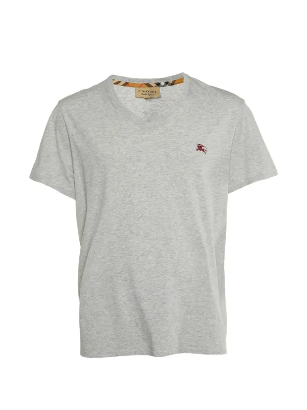 Burberry Pre-Owned V-neck T-shirt | Grey | FARFETCH JO
