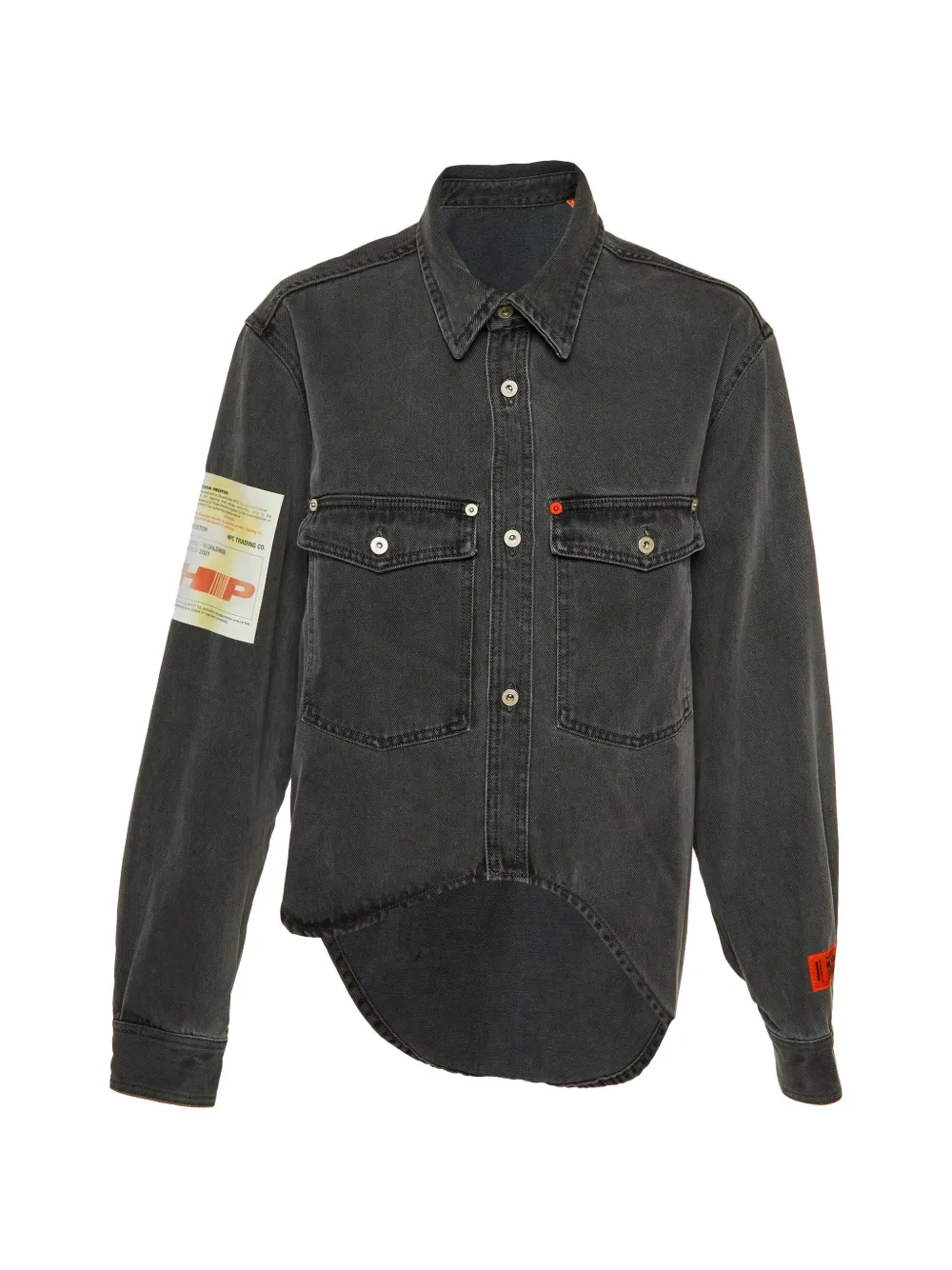 Heron Preston high-low denim shirt - Grigio
