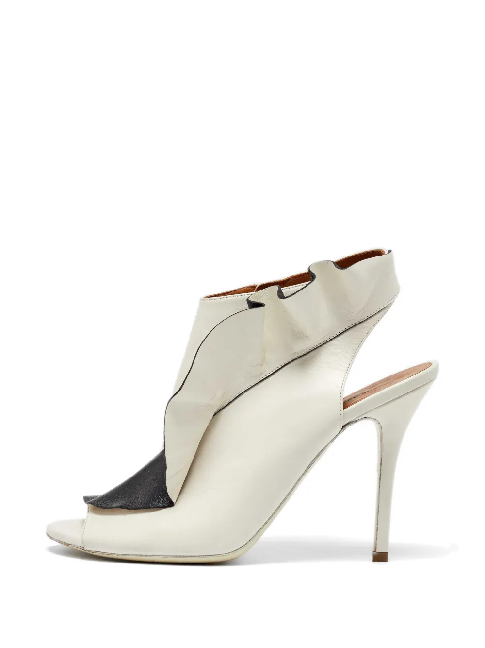 Balenciaga Pre-Owned ruffle-trim open-toe ankle boots - Weiß