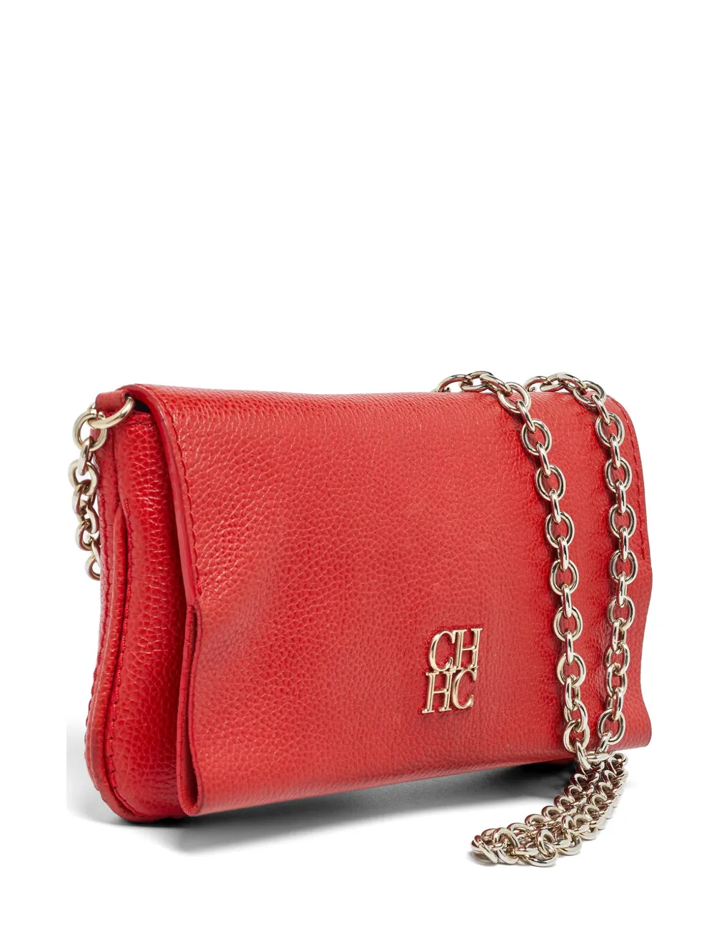Carolina Herrera Vintage logo-plaque chain-link shoulder bag - Rosso