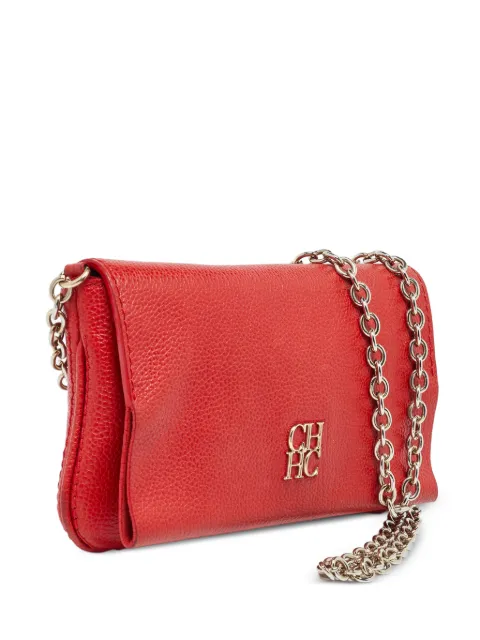 Carolina Herrera Vintage bolsa de hombro con cadena y placa del logo