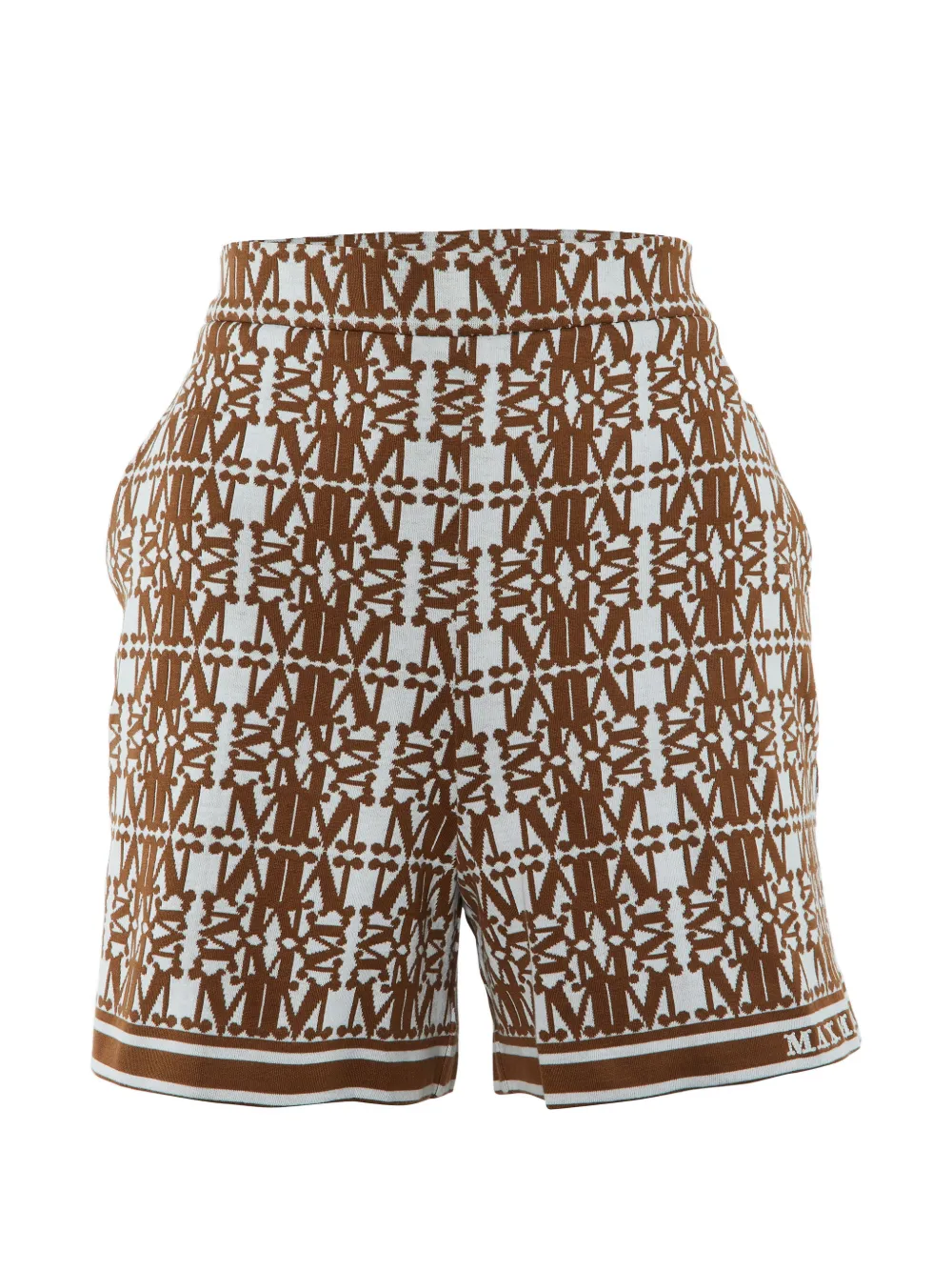 Max Mara Anagni logo knit shorts - Marrone