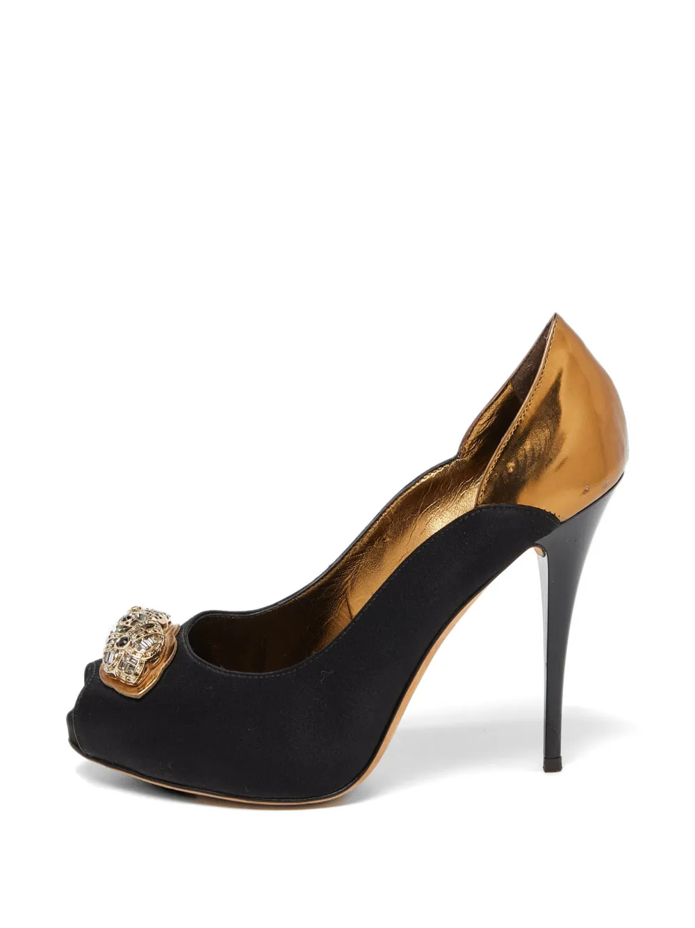 Giuseppe Zanotti Vintage crystal-embellished peep-toe pumps - Nero
