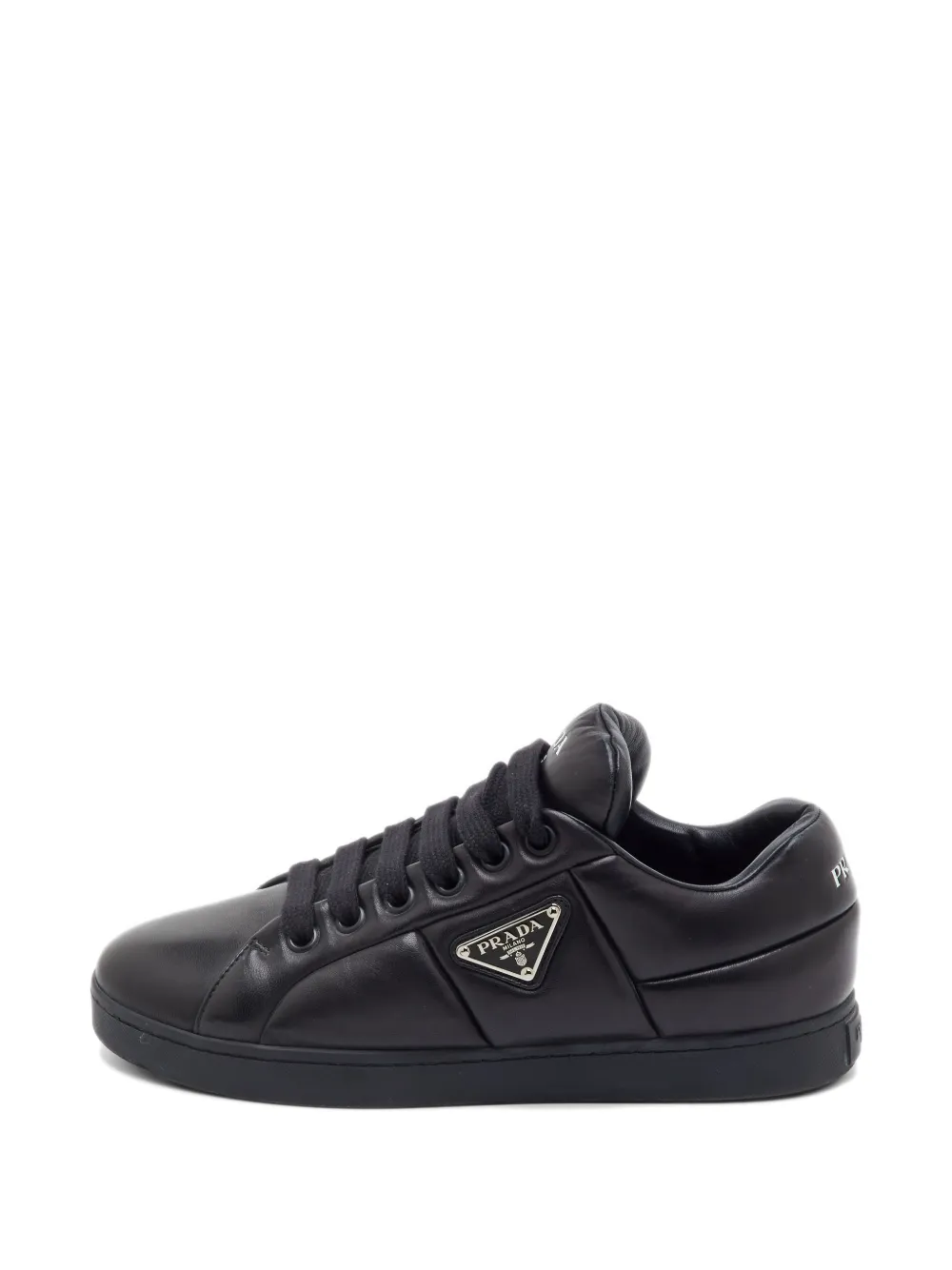 Pre-owned Prada Downtown Padded Leather Sneakers In Black