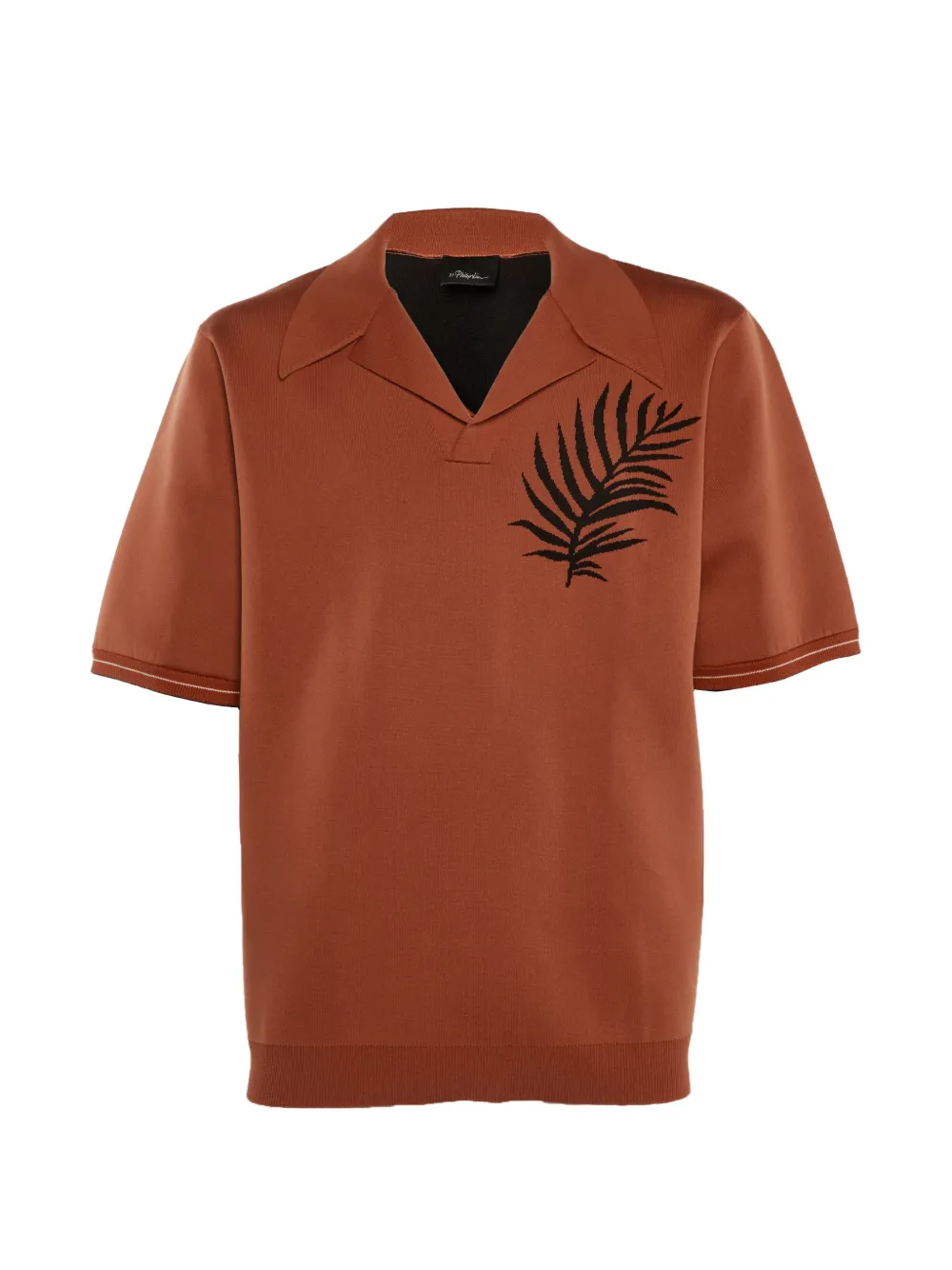 3.1 Phillip Lim leaf-detail knit T-shirt - Marrone