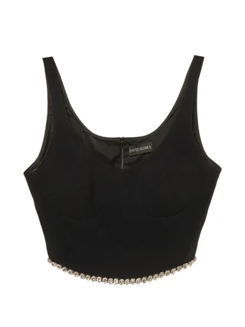David Koma crystal-embellished cropped top