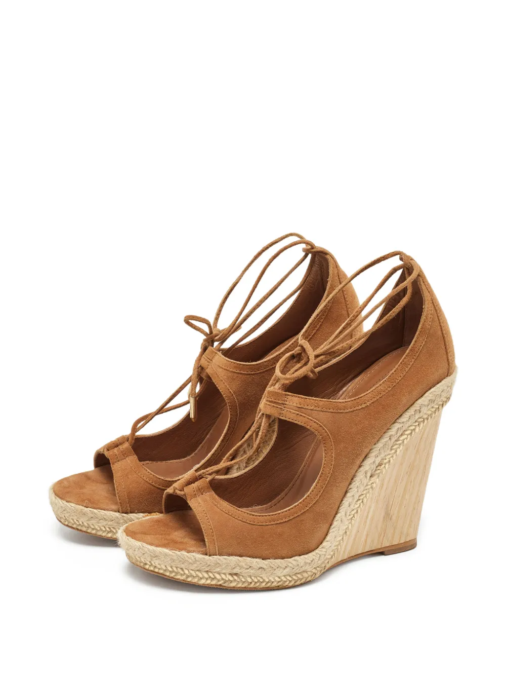 Aquazzura Sexy Thing cutout wedge sandals - Marrone