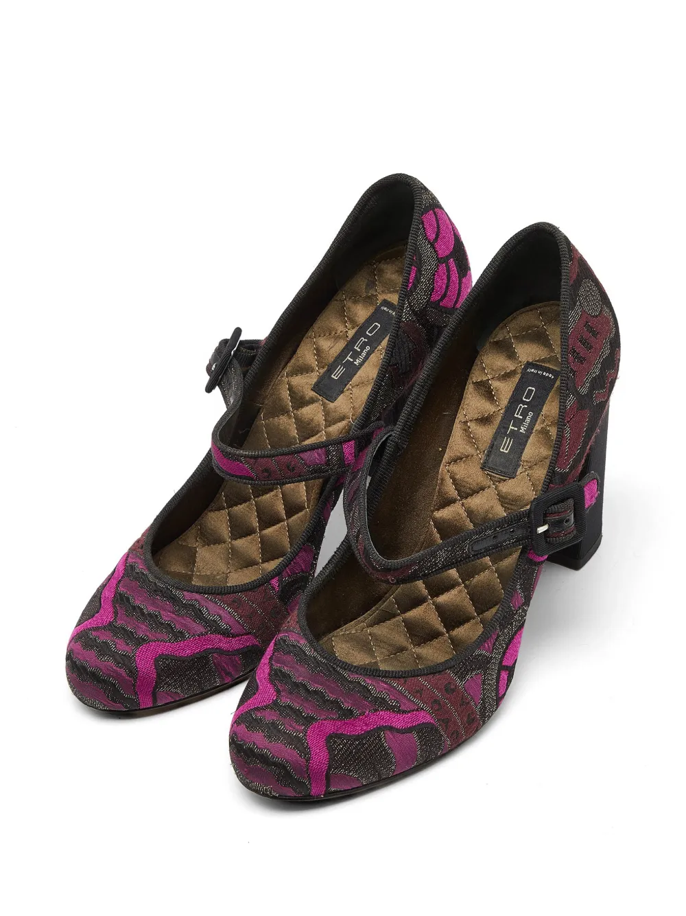 Etro Pre-Owned escarpins en brocart à boucle - Violet
