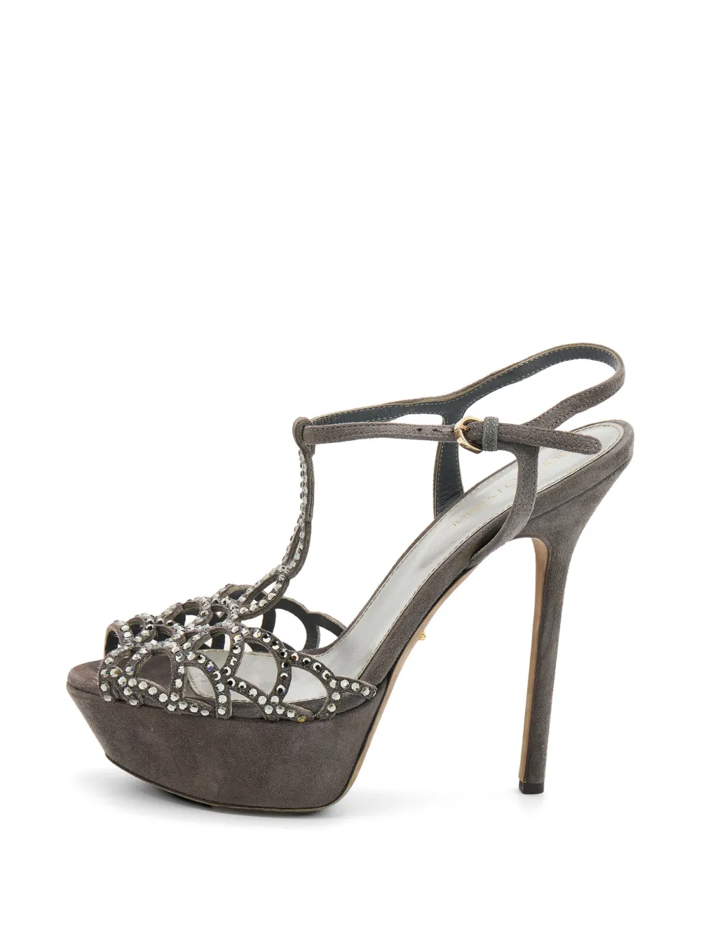 Sergio Rossi Vintage sandales à ornements - Gris Sergio Rossi Vintage sandales à ornements - Gris
