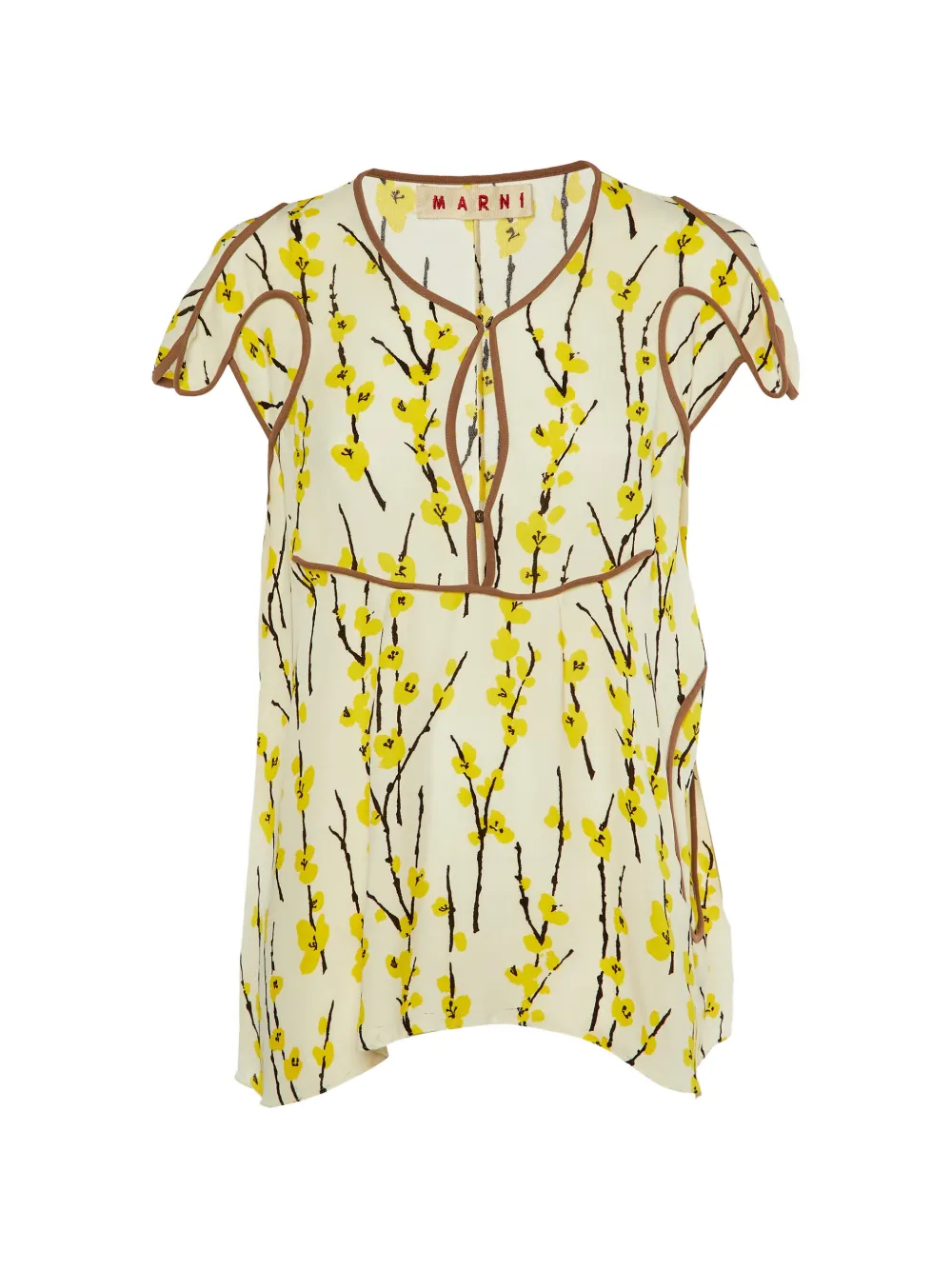 Marni Pre-Owned printed silk crepe top - Toni neutri