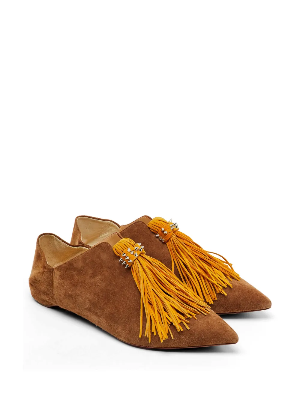 Christian Louboutin Pre-Owned Medinana tassel flat pumps in Brown