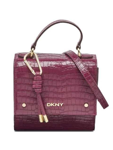 DKNY croc-embossed top handle bag