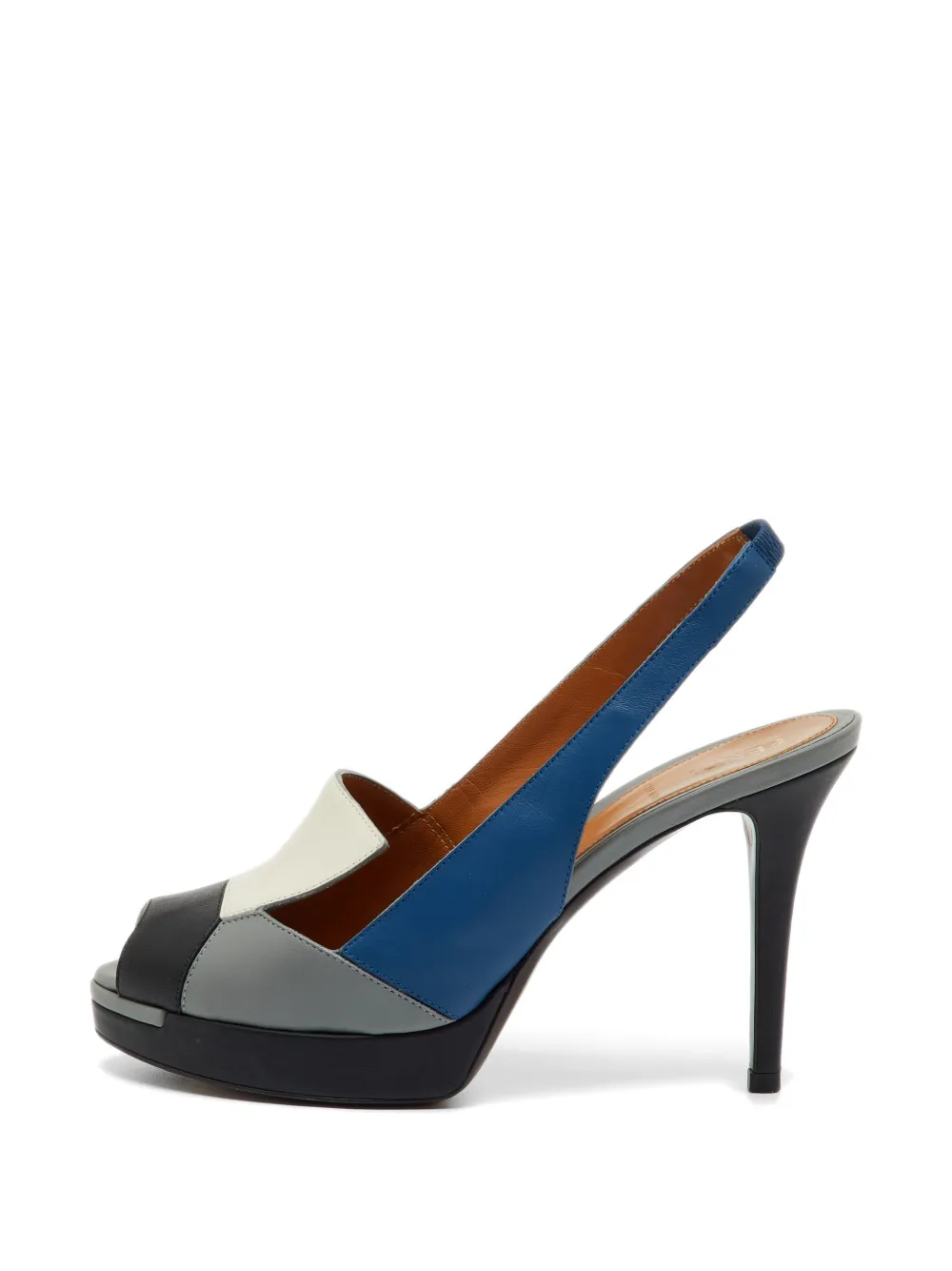 Fendi Pre-Owned peep-toe slingback sandals - Blau