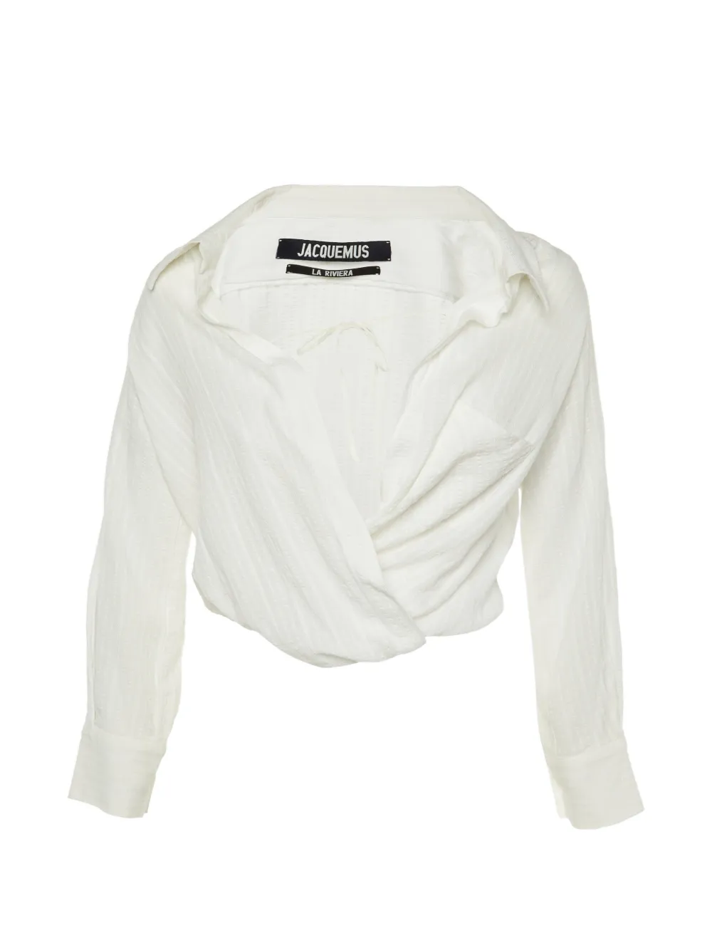 Jacquemus Pre-Owned textured wrap top - Bianco