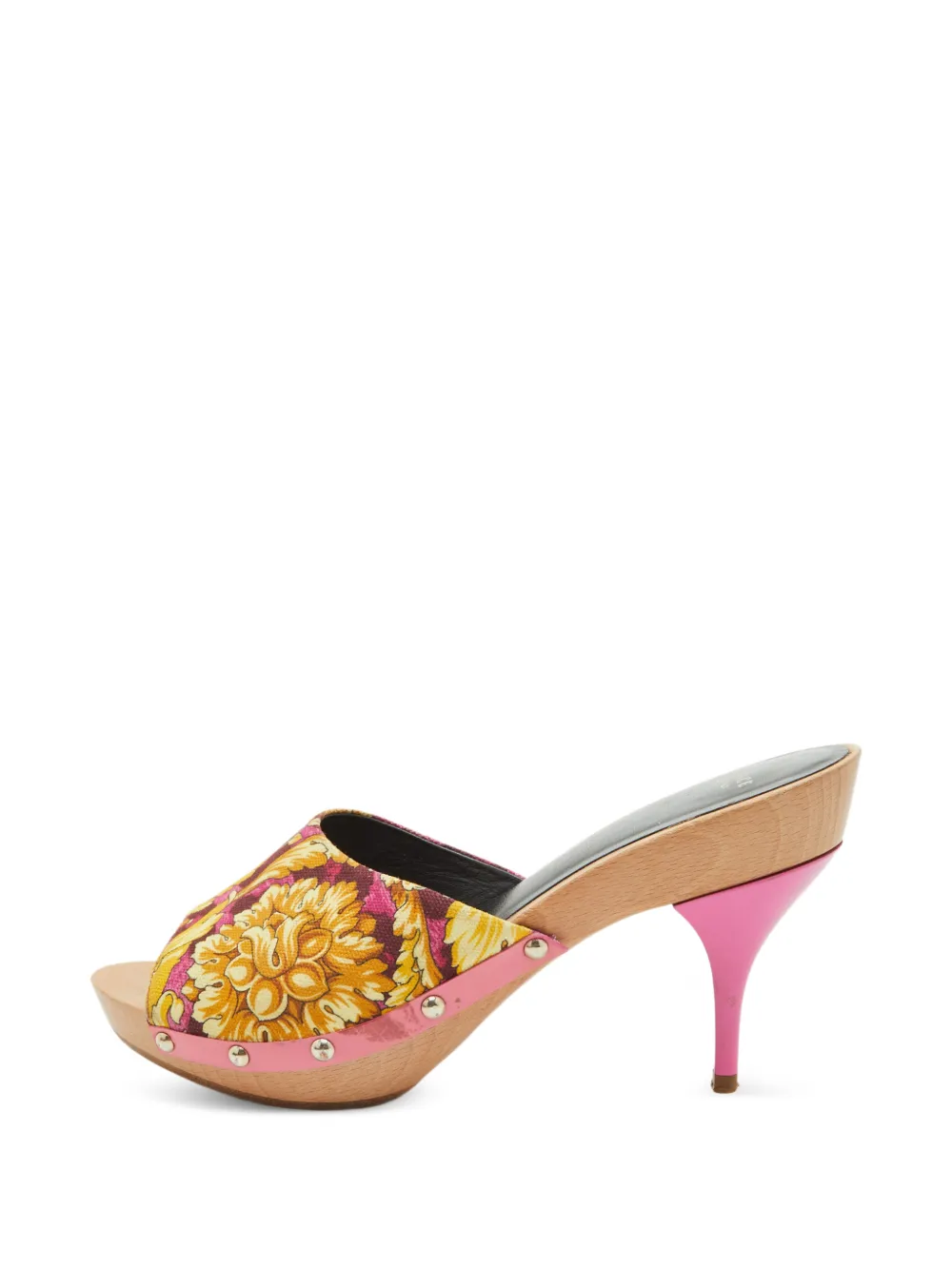 Versace Pre-Owned floral-print platform slip-on clogs - Rosa