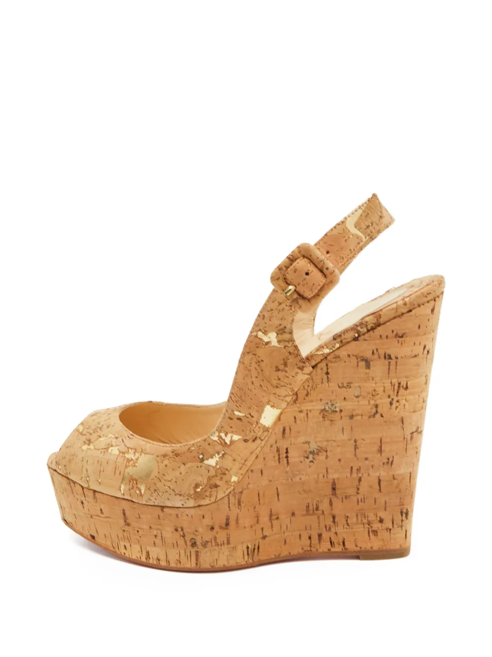 Christian Louboutin Pre-Owned Une Plume wedge sandals - Nude